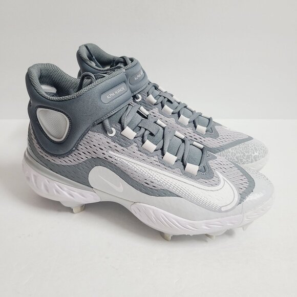 NEW Nike Alpha Huarache Elite 4 Mid Baseball Cleats DJ6520-012 Size 8.5 Gray - Picture 3 of 11